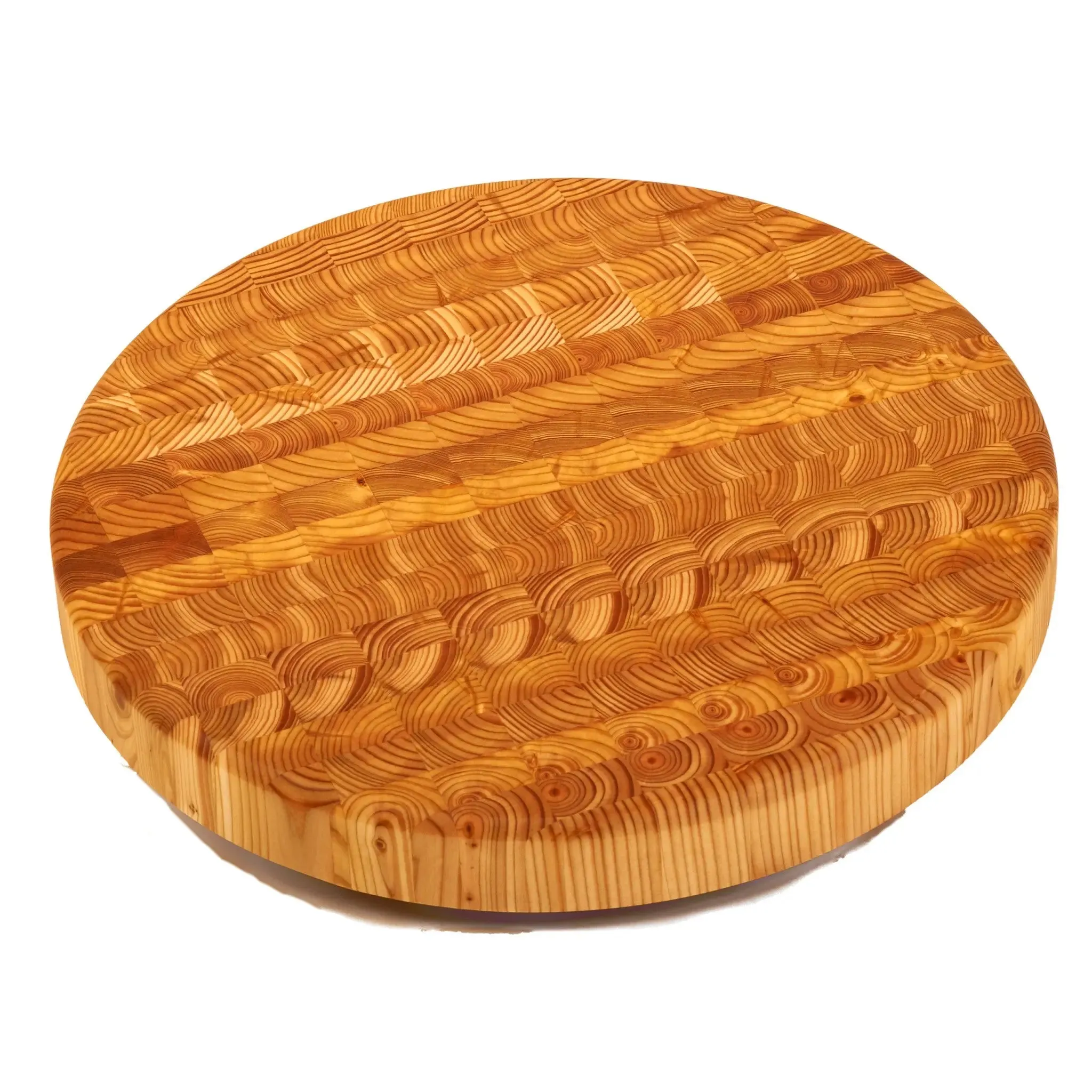 Round Cheese CHER Chefs Block CHB Cutting RD End Grain Cutting Board by Larch Wood