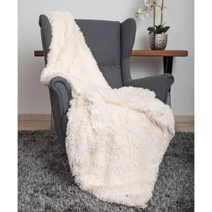 Shag Throw Dog Blanket in Cream