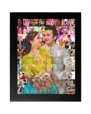 Shri Kanth Art ® Personalized & Customize 50 photos Mosaic mosaic photo frame in 1 Main photo (16 x 20 inch), Wood, Wall Mount