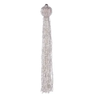 Silver Beaded Tassel Ornament