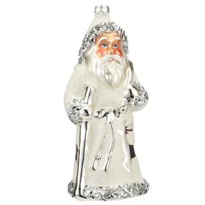 Silver Santa Ornament