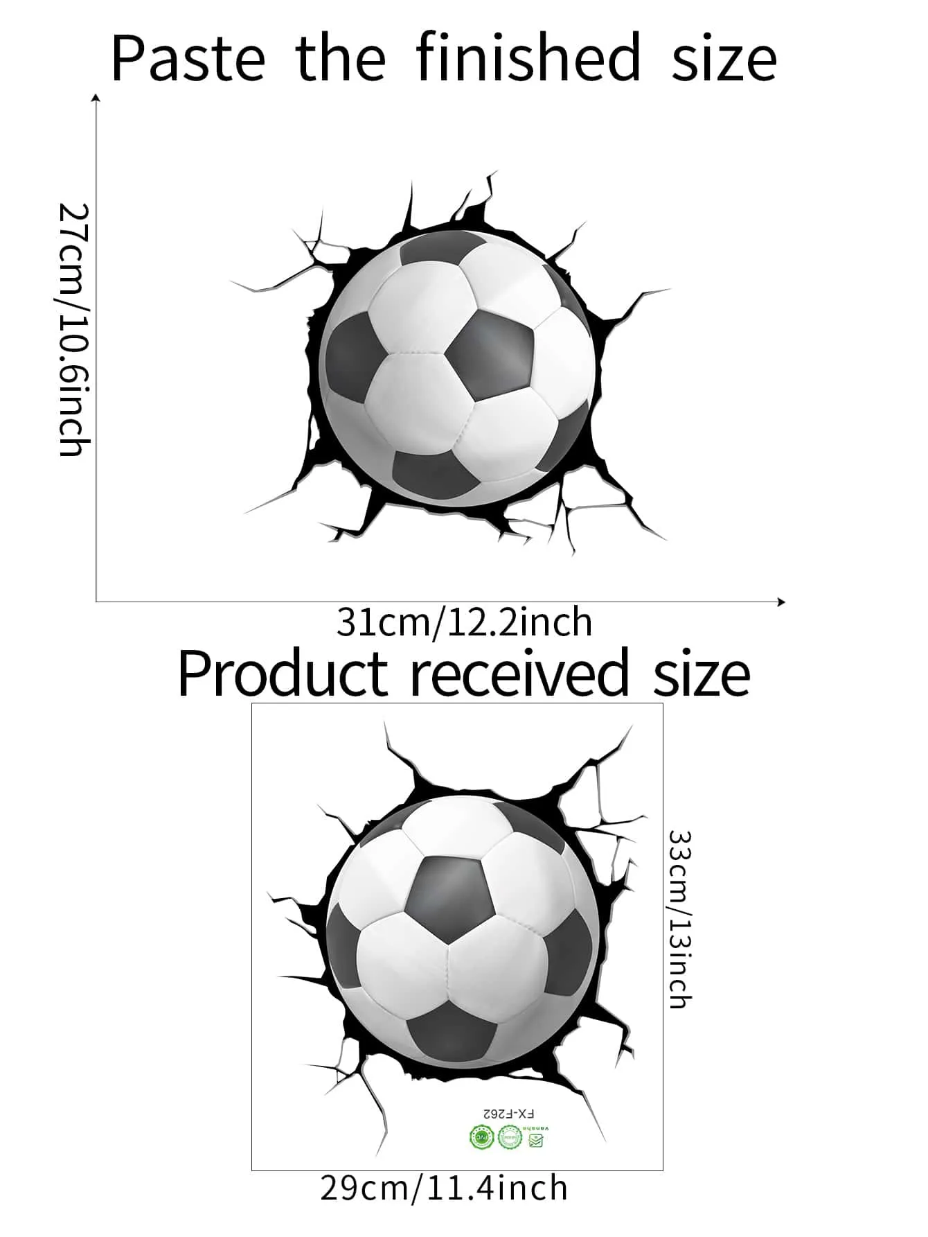 Soccer Ball Wall Sticker Decorative Wall Art Decal Creative Design for Home