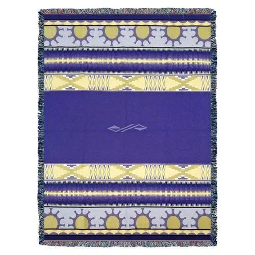 Southwest Concho Springs Plum Woven Cotton Throw Blanket