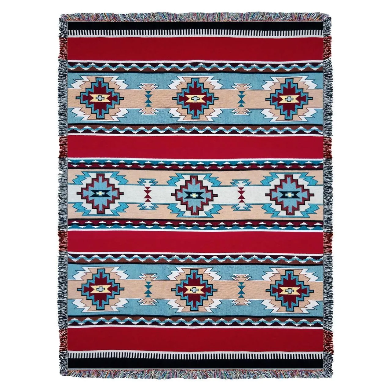 Southwest Rimrock Red Woven Cotton Throw Blanket