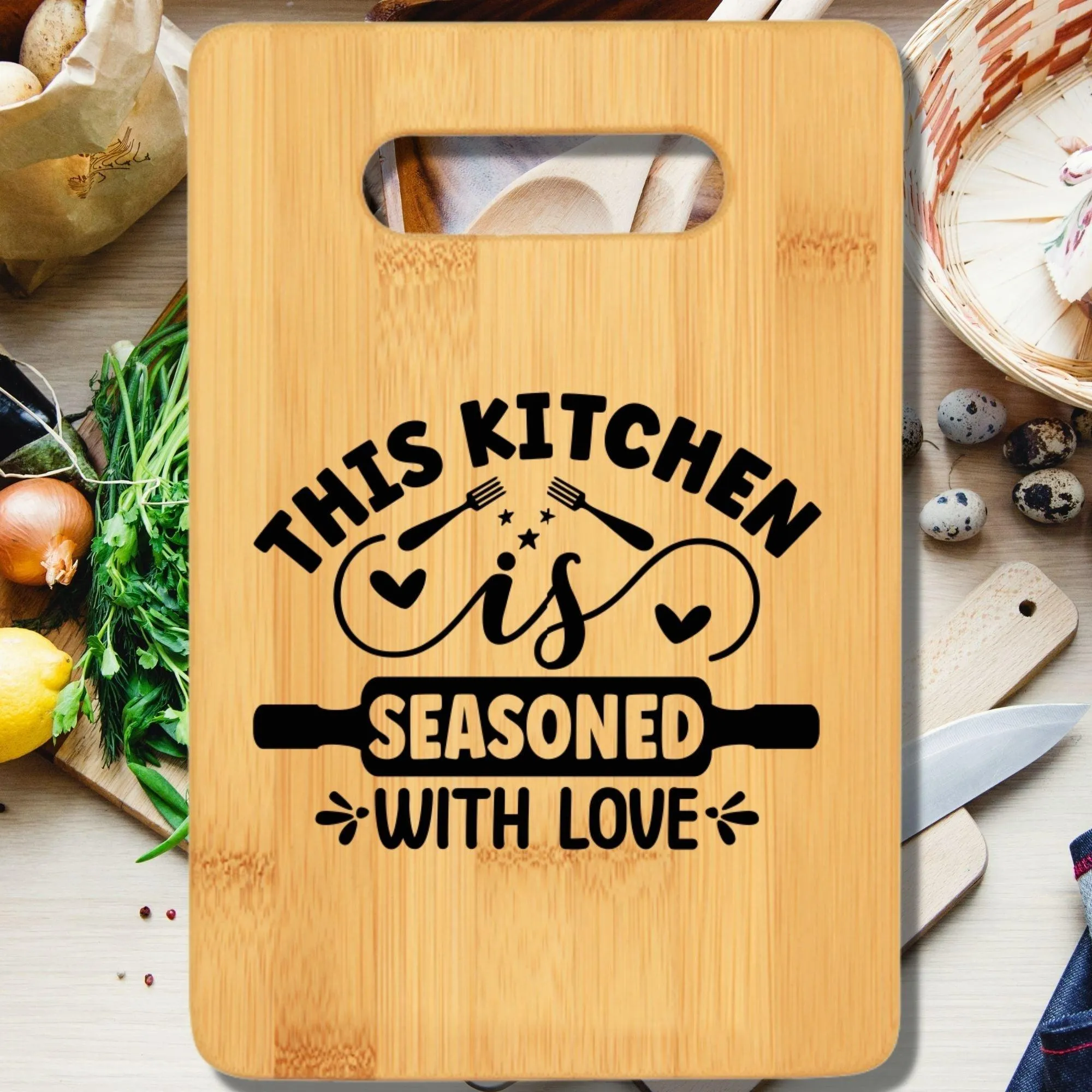 This Kitchen is Seasoned With Love Cutting Board v2