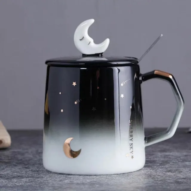 Use This Ceramic Coffee Mug With Lid And Spoon As A Household Cup Or As Couple Drinking Cups And Mugs