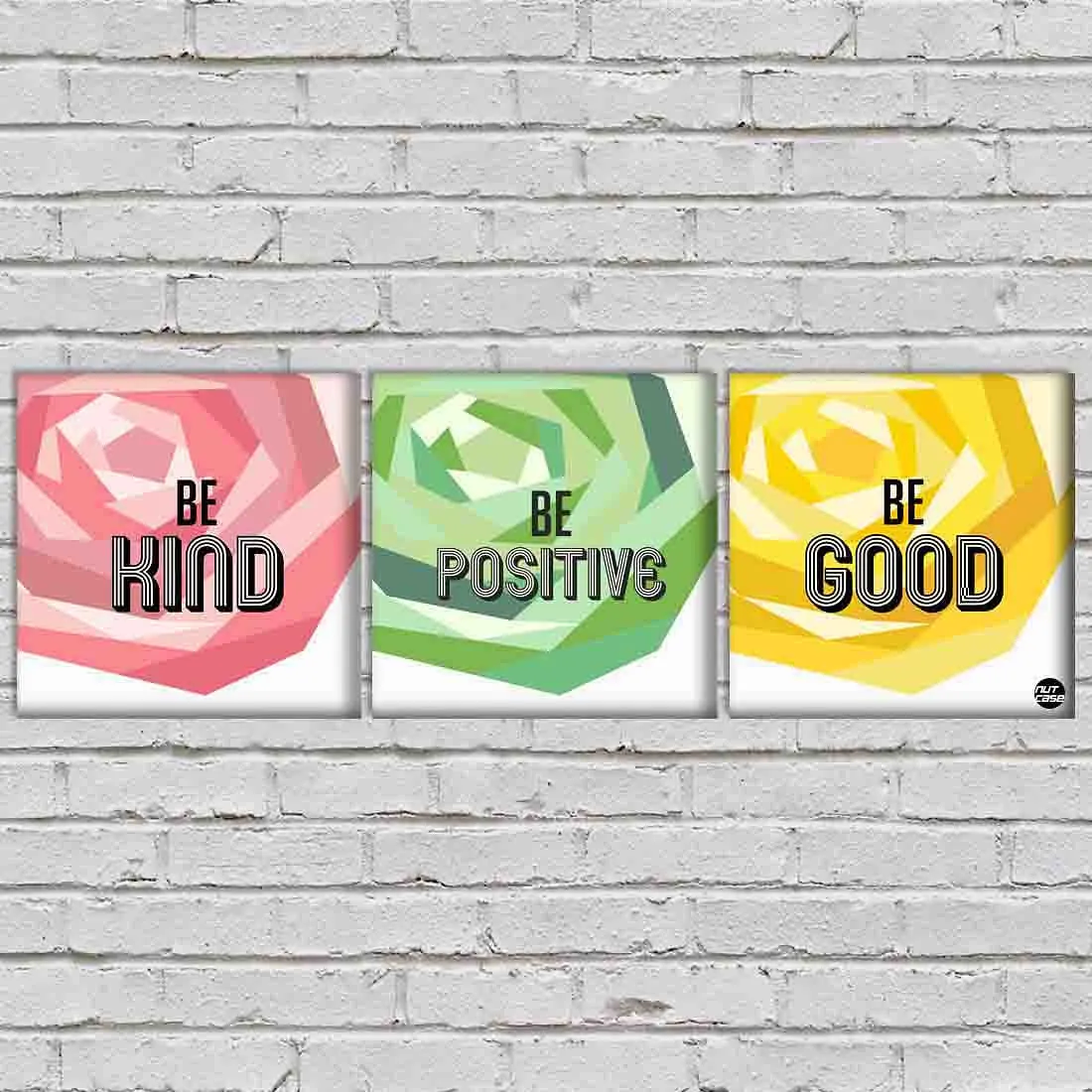 Wall Art Decor Hanging Panels Set Of 3 -Be Kind Be Positive Be Good