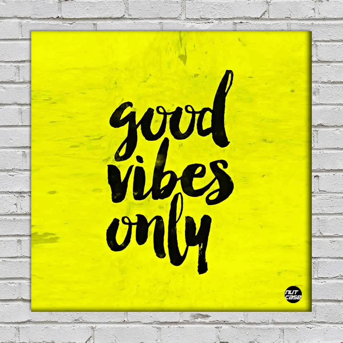 Wall Art Decor Panel For Home - Good Vibes Only Yellow