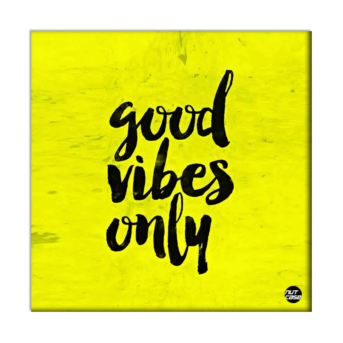 Wall Art Decor Panel For Home - Good Vibes Only Yellow