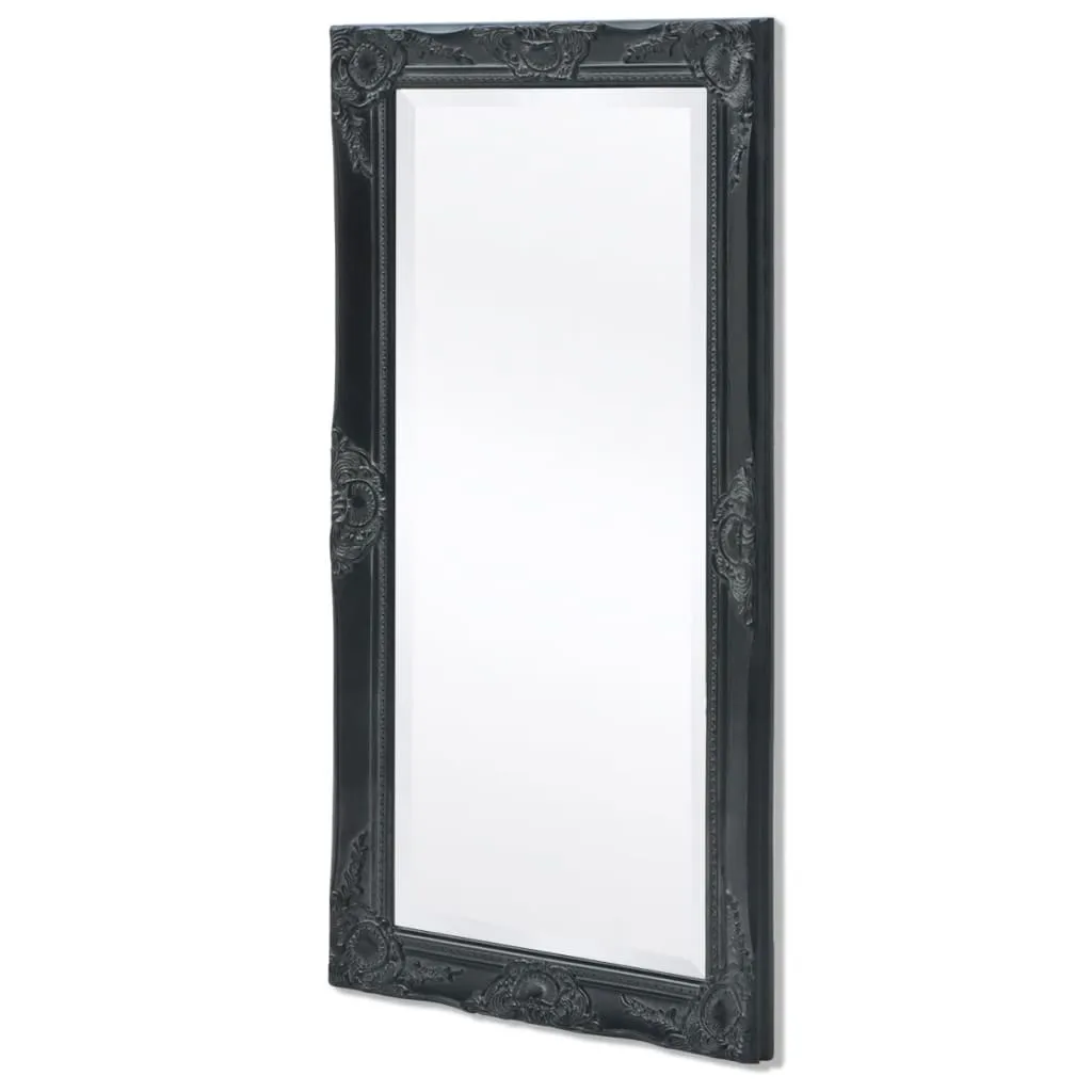 Wall Mirror Baroque Style 100x50 cm Black