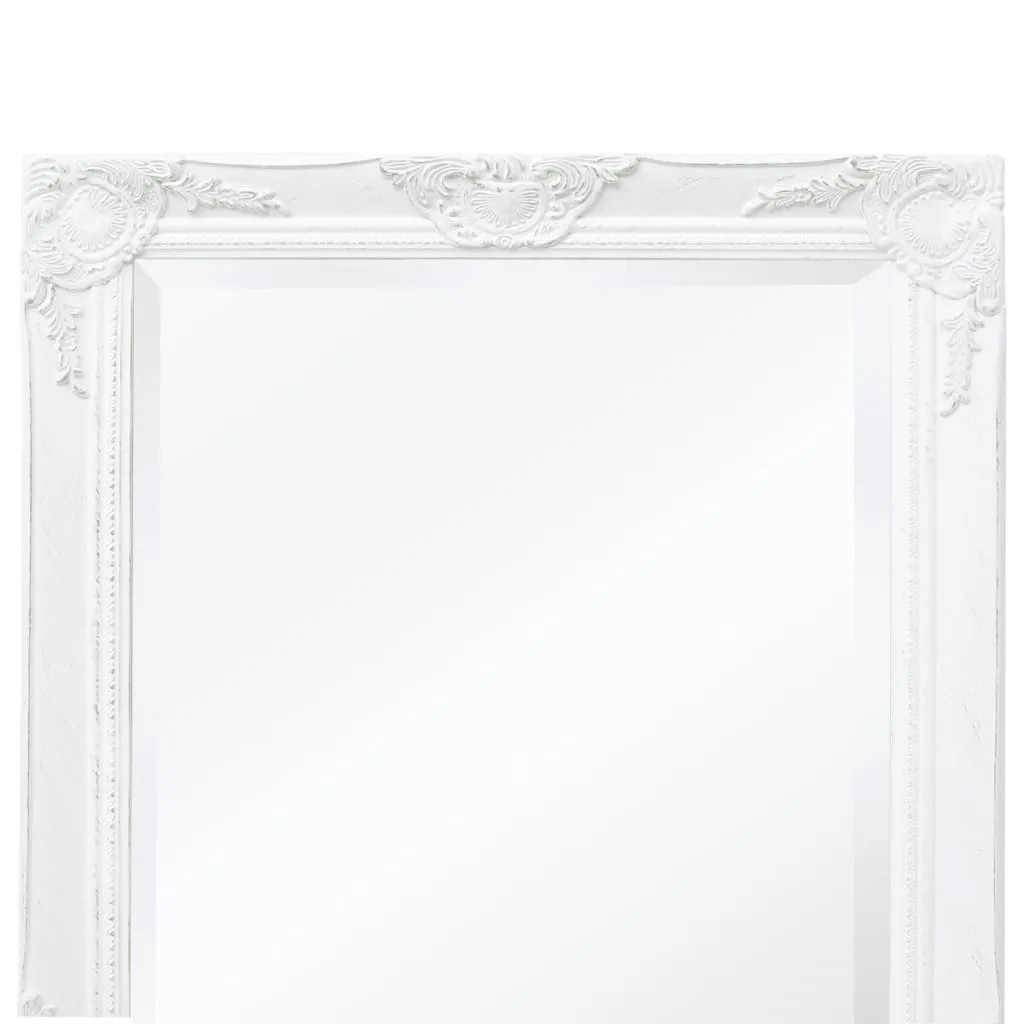 Wall Mirror Baroque Style 100x50 cm White