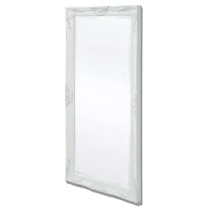 Wall Mirror Baroque Style 120x60 cm White