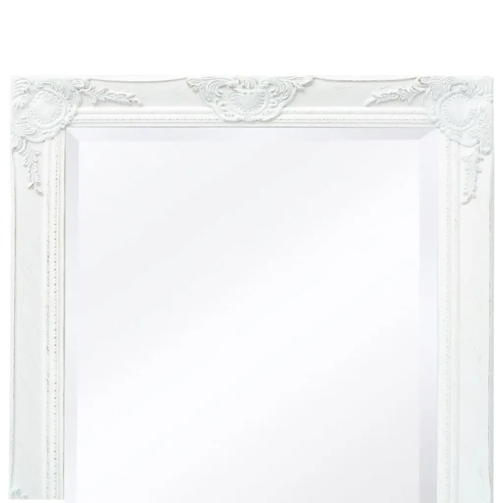 Wall Mirror Baroque Style 120x60 cm White