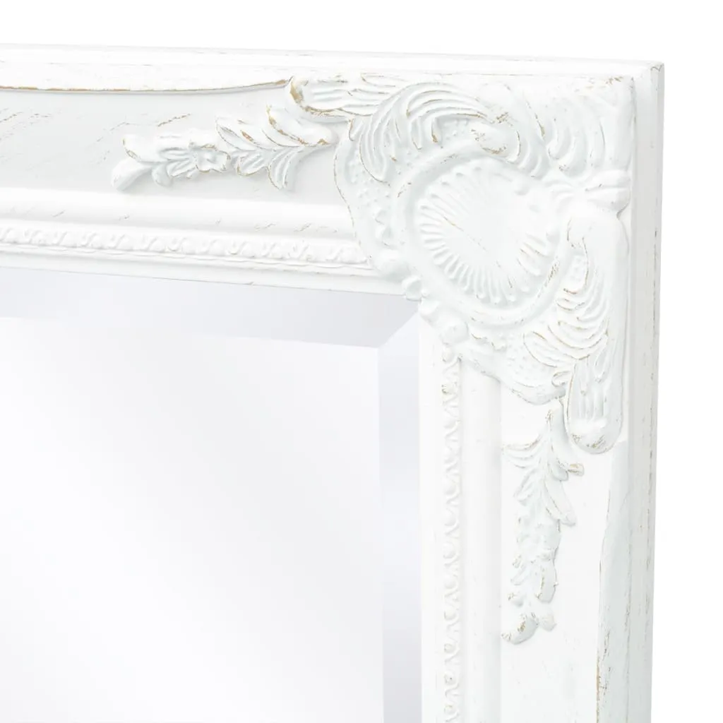 Wall Mirror Baroque Style 120x60 cm White