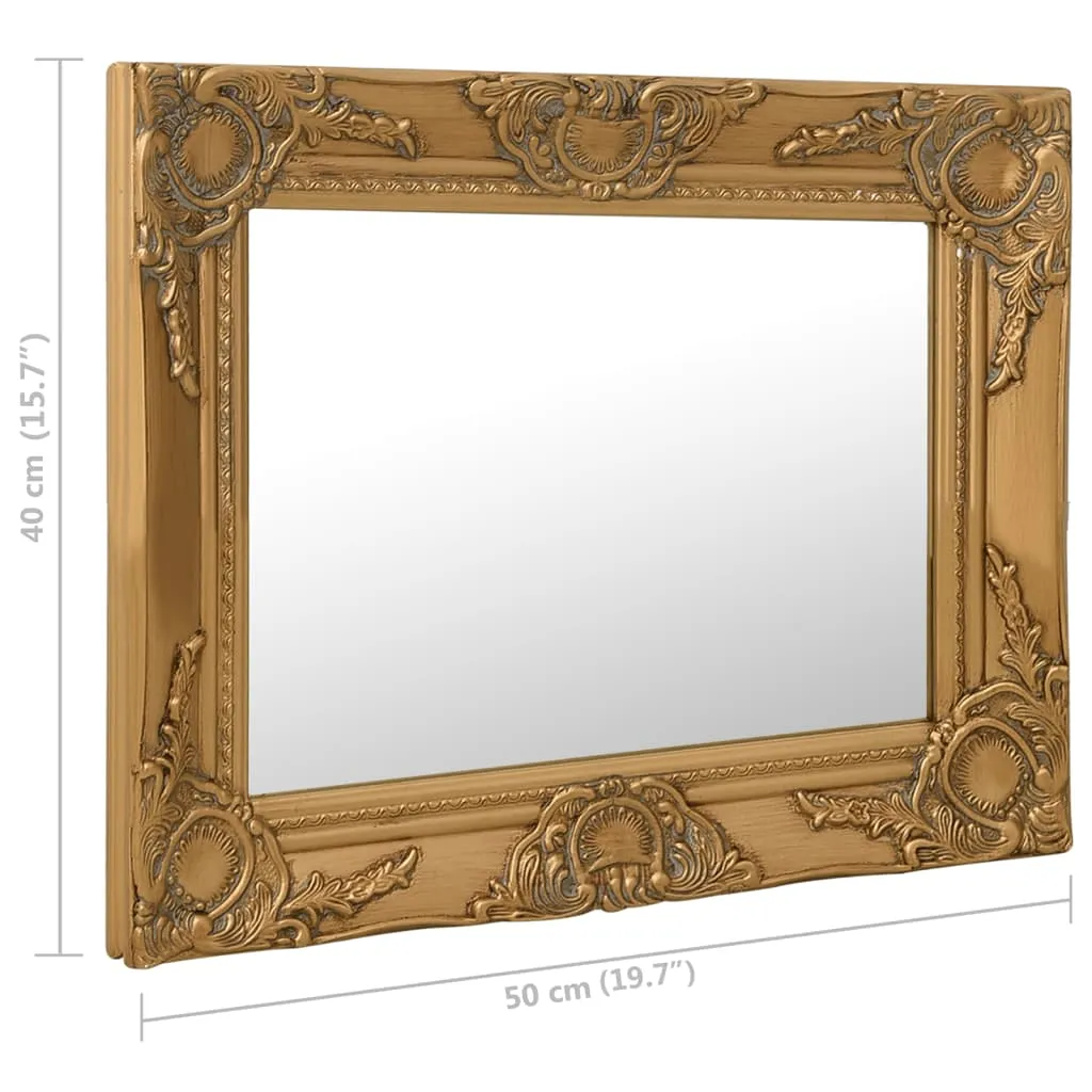 Wall Mirror Baroque Style 50x40 cm Gold