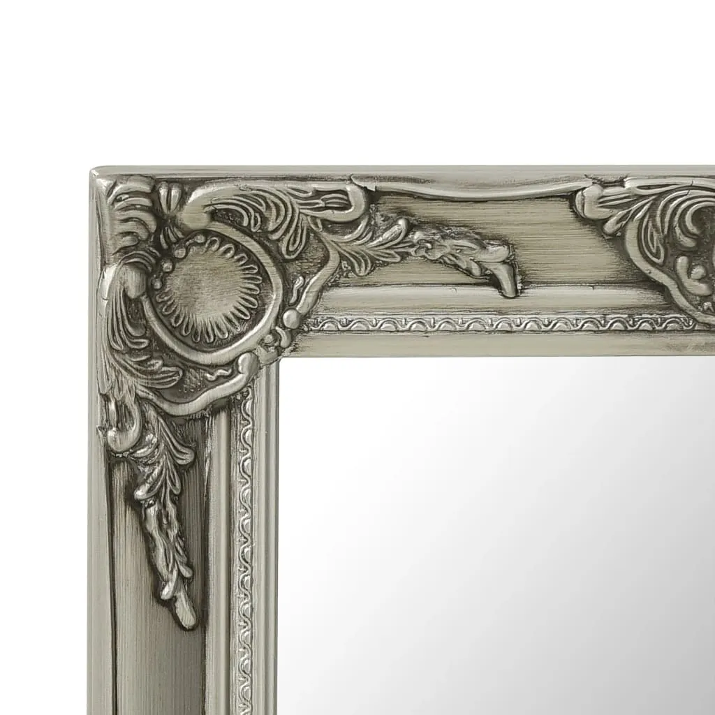 Wall Mirror Baroque Style 50x50 cm Silver