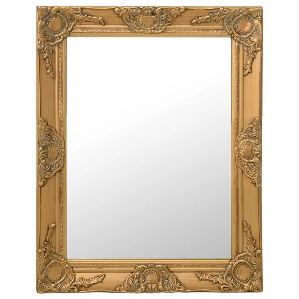 Wall Mirror Baroque Style 50x60 cm Gold