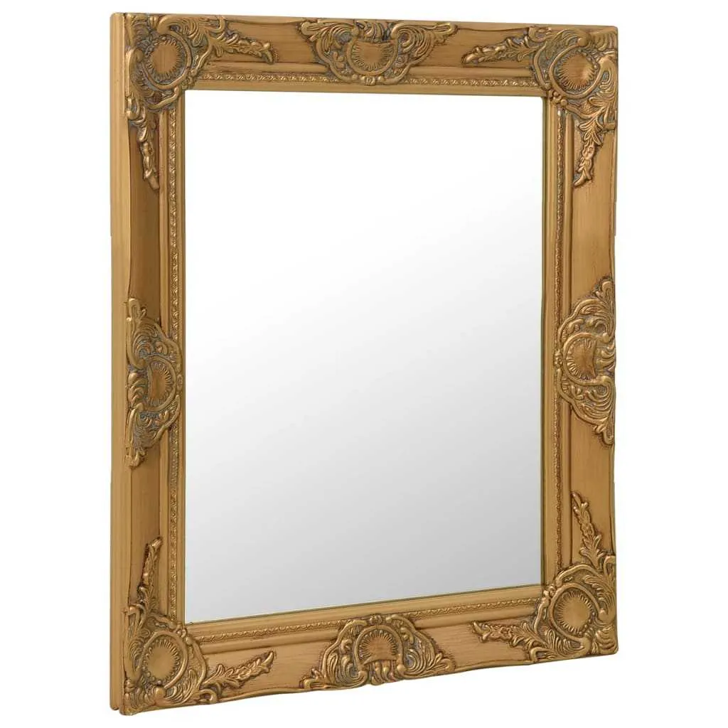 Wall Mirror Baroque Style 50x60 cm Gold