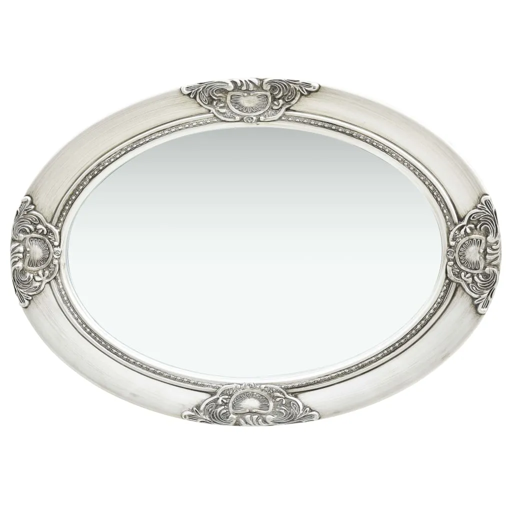 Wall Mirror Baroque Style 50x70 cm Silver