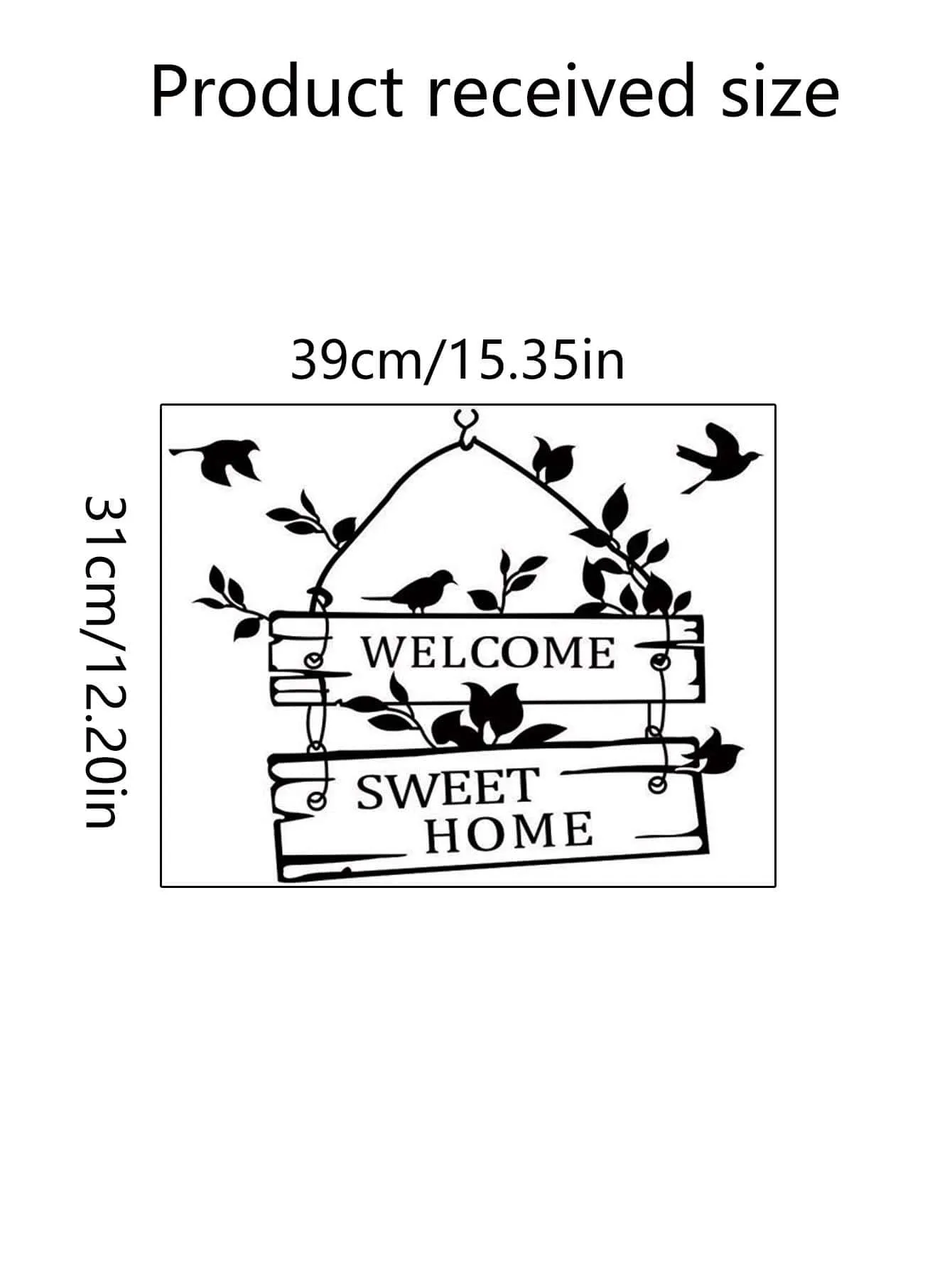 Welcome Sweet Home Birds Sign Wall Sticker Creative Decor Wall Art Adhesive Wall